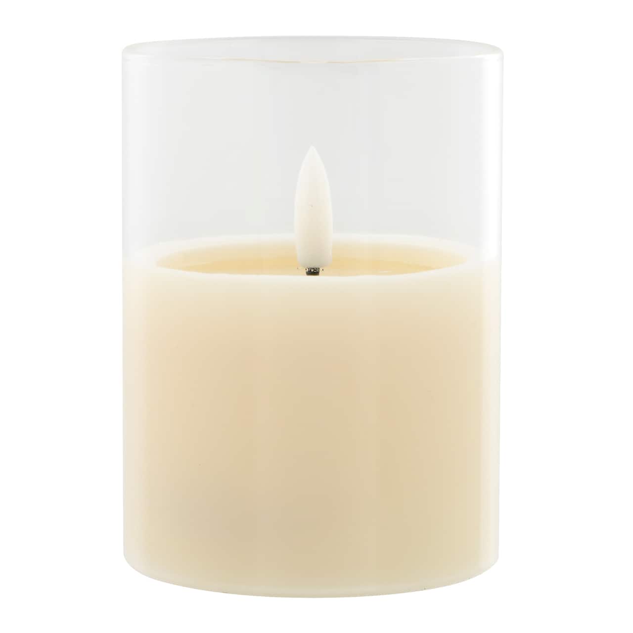 4" LED Glass Wax Flickering Candle by Ashland®